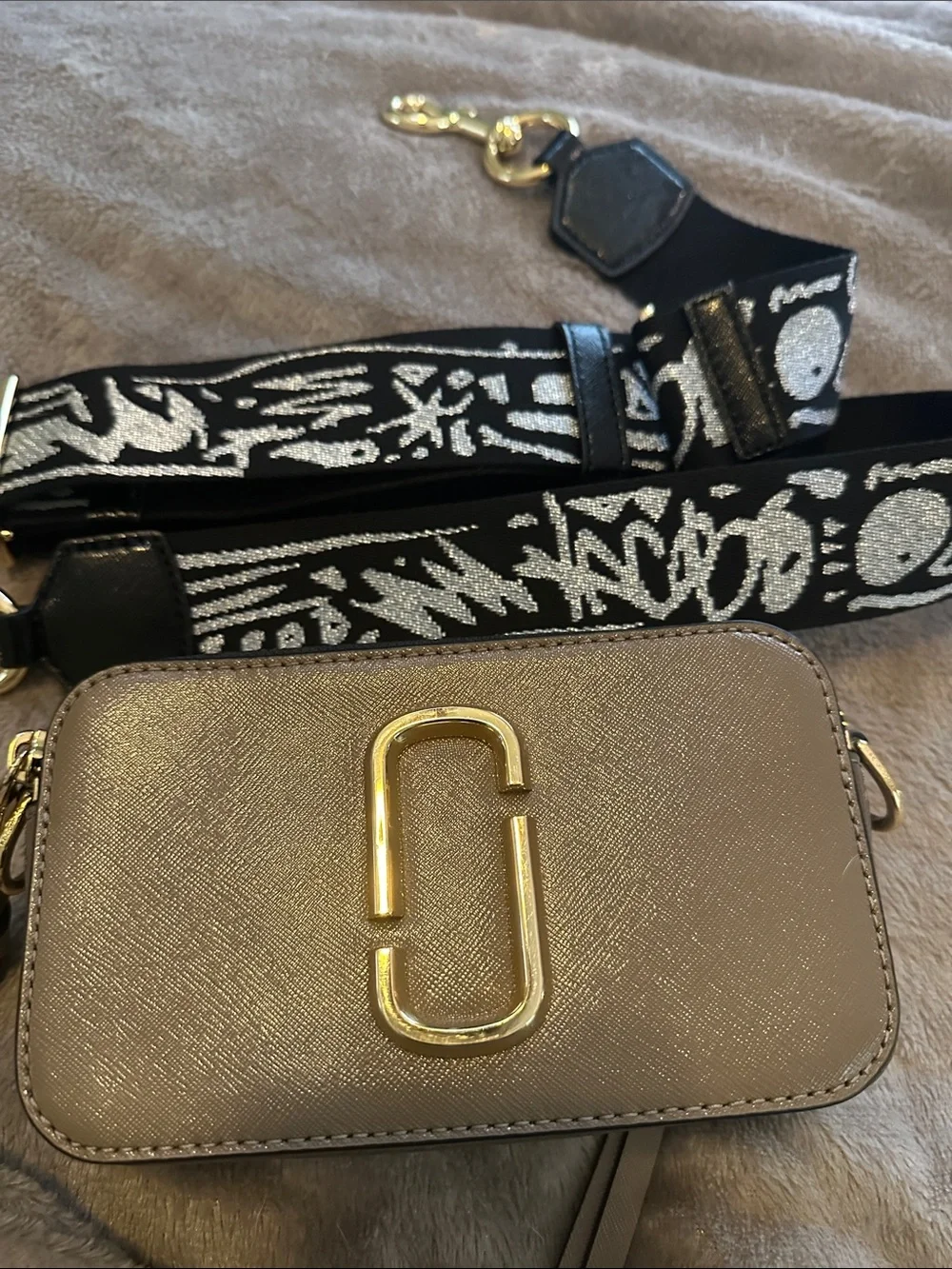 Marc By Marc Jacobs Taupe Crossbody with Gold Hardware